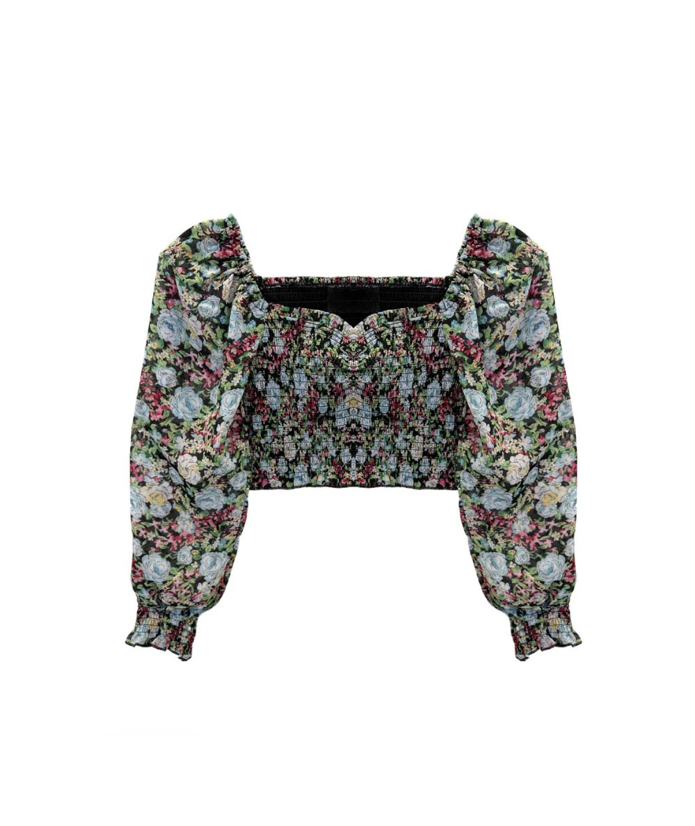 Tween Chloe Sheer Sleeve Floral Top