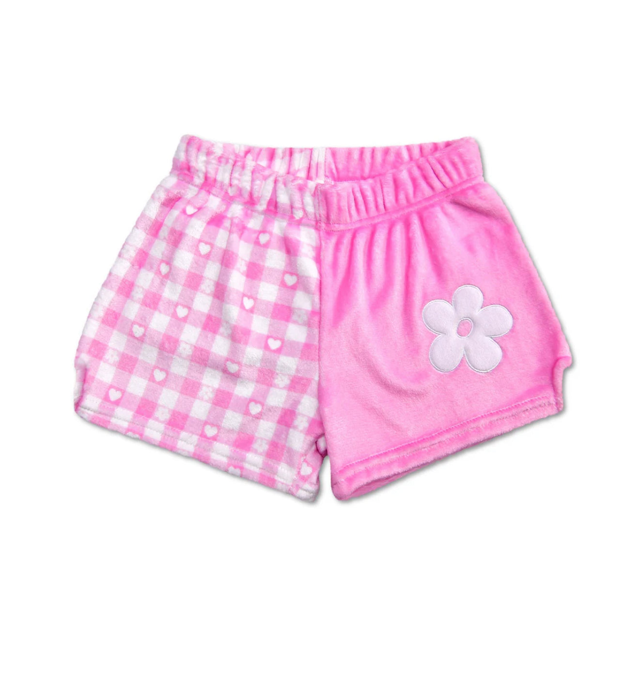 Spring Print Fuzzy Plush Shorts