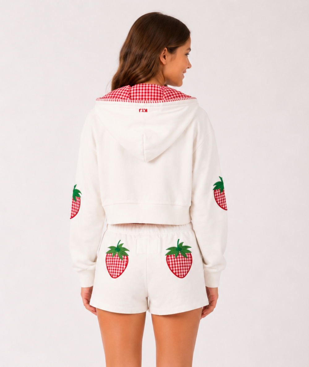Tween Leah Appliqué Crop Zip