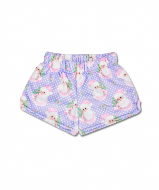 Tween Holiday Print Fuzzy Plush Shorts
