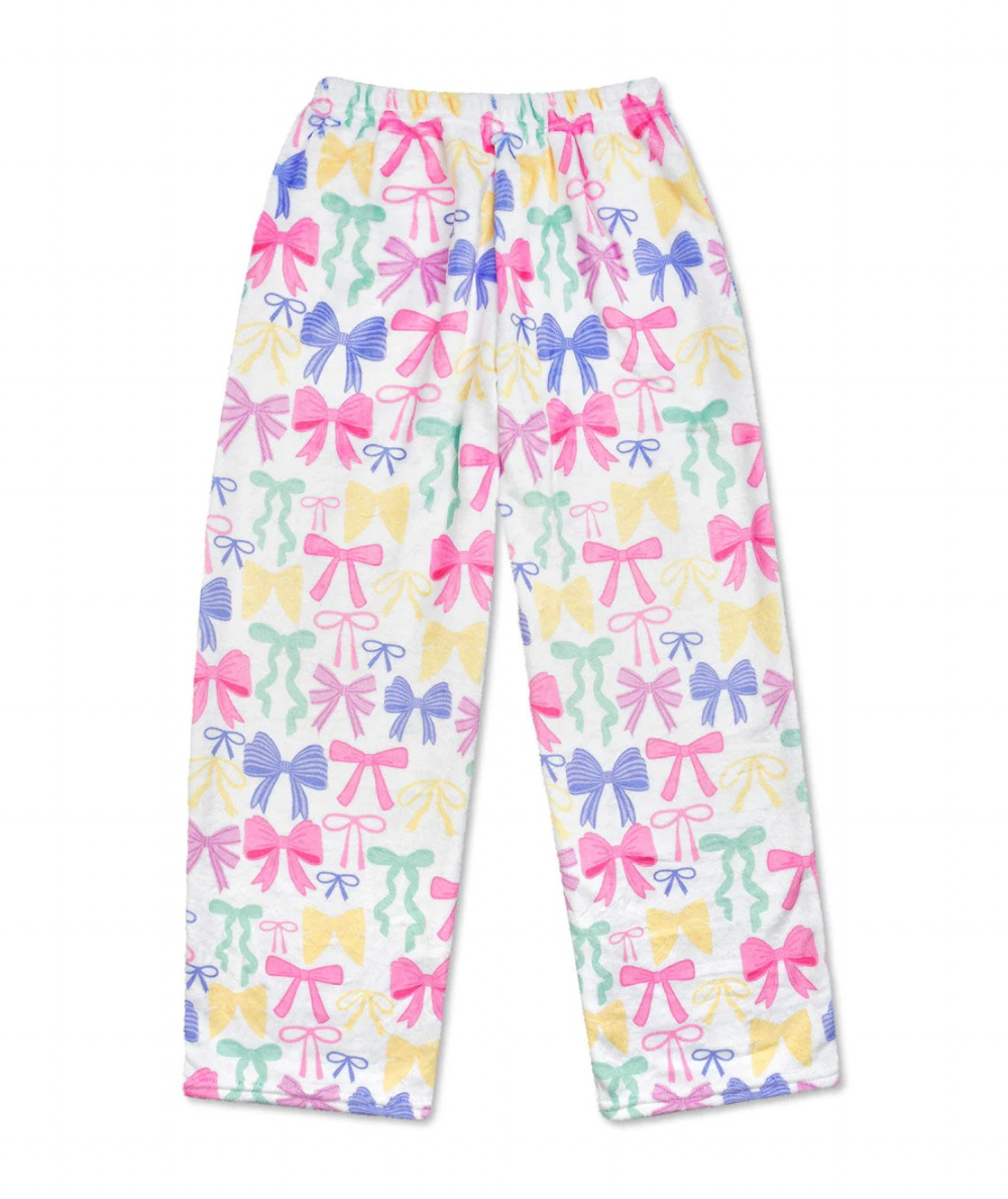 Tween Pretty Bows Plush Pajama  Pants