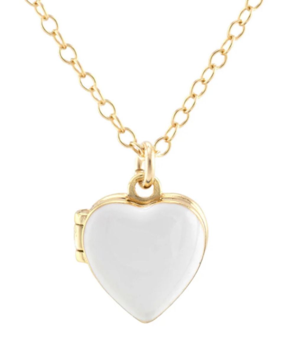 Enamel Heart Locket Necklace