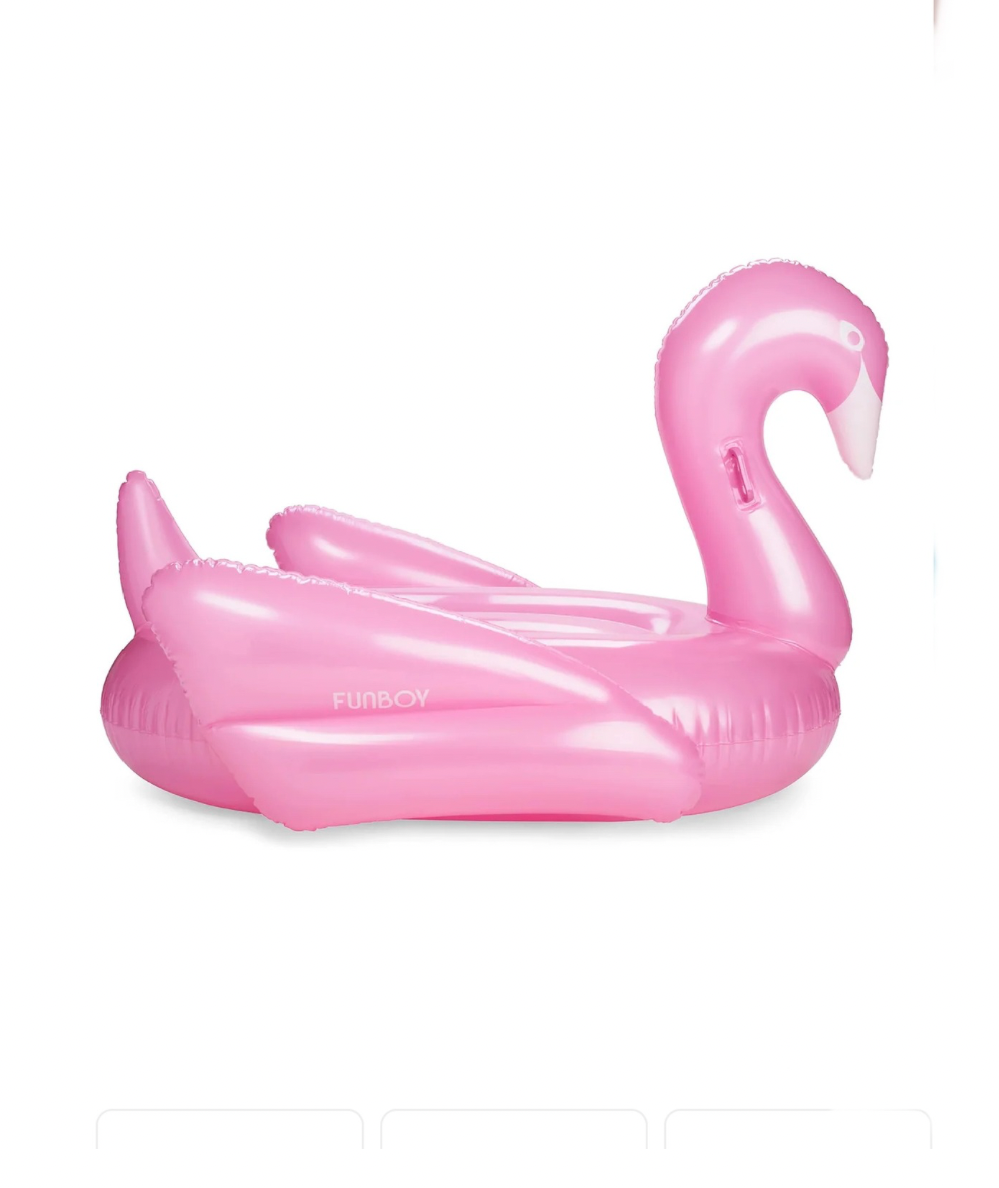 Giant Metallic Pink Swan Pool Float