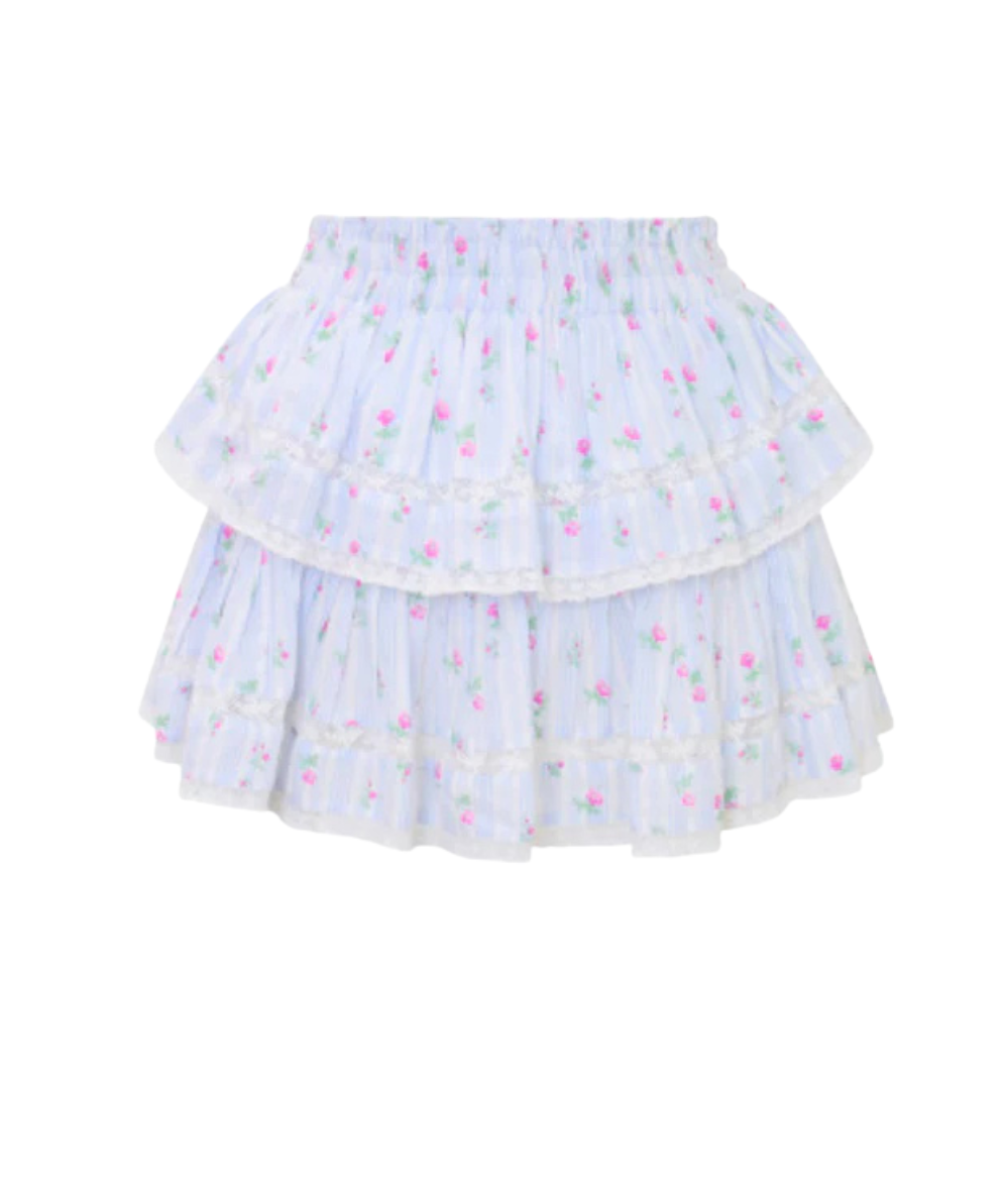 Ruffle Mini Skirt - Coastline Blue