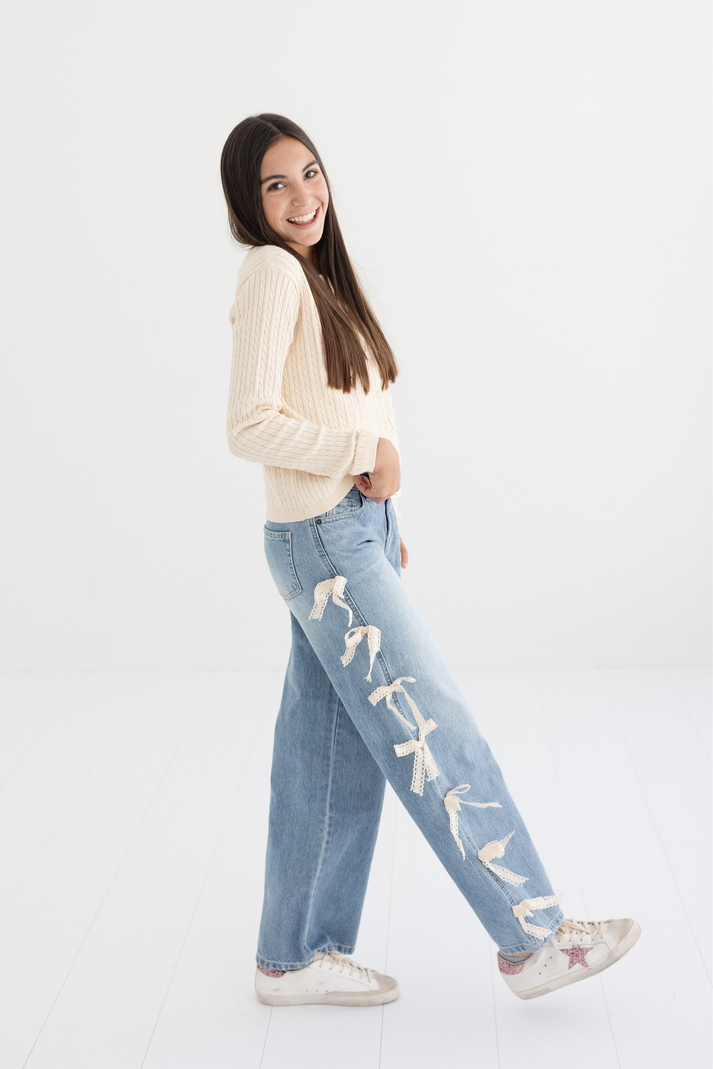 Tween Chicago Low Rise Jeans with Lace Bows