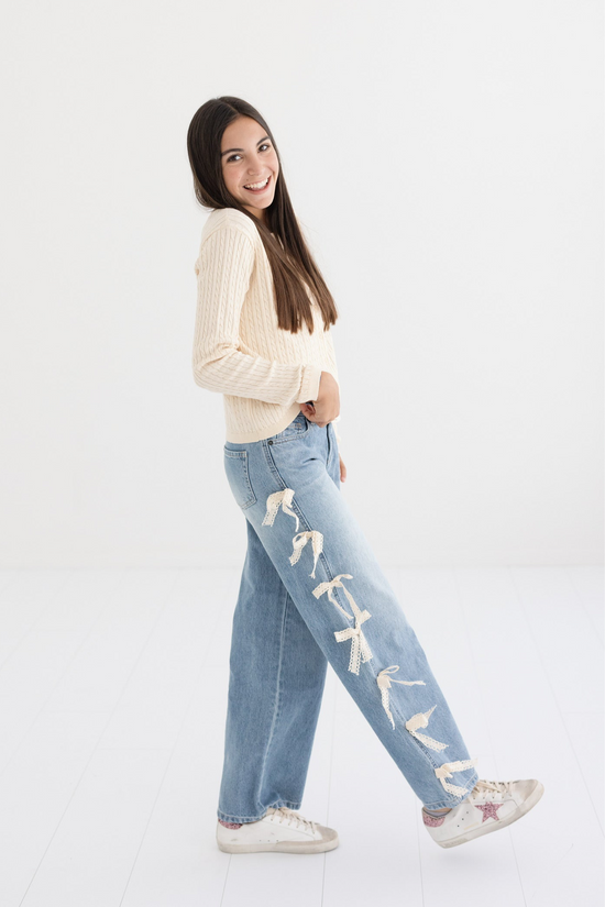 Tween Chicago Low Rise Jeans with Lace Bows