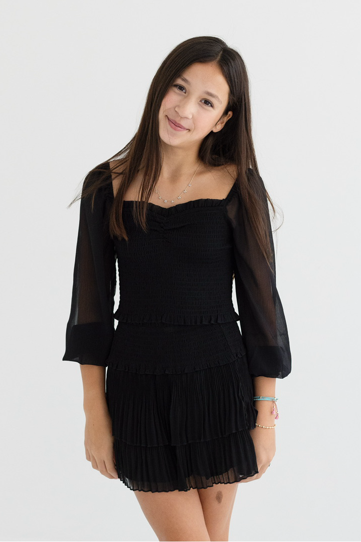 Tween Chloe Sheer Long Sleeve Top