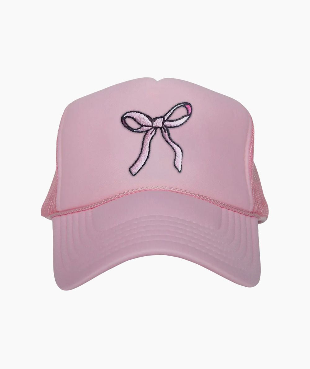 Coquette Pink Bow Trucker Hat