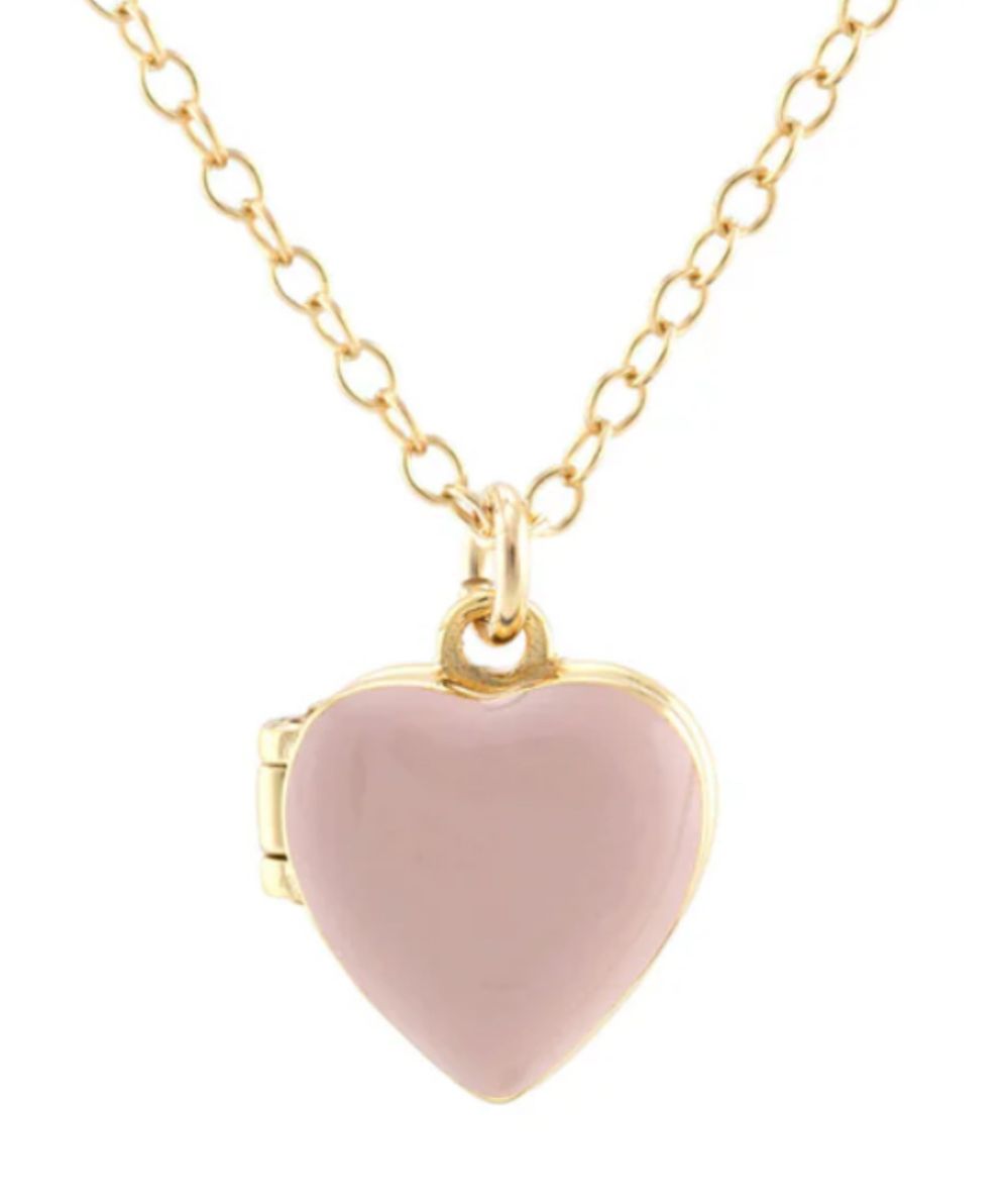 Enamel Heart Locket Necklace