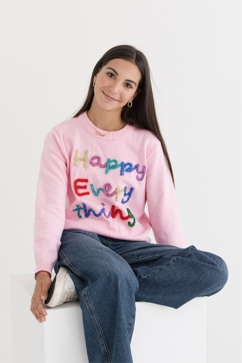 Tween Happy Everything Tinsel Sweater