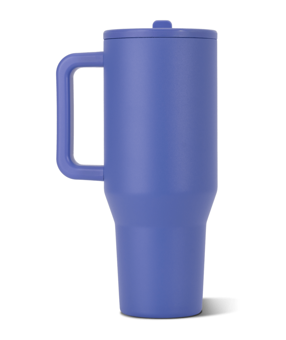 Back view of the Berry Pop HydroJug 32 oz Traveler showing the comfortable side handle - CAKEWISH.