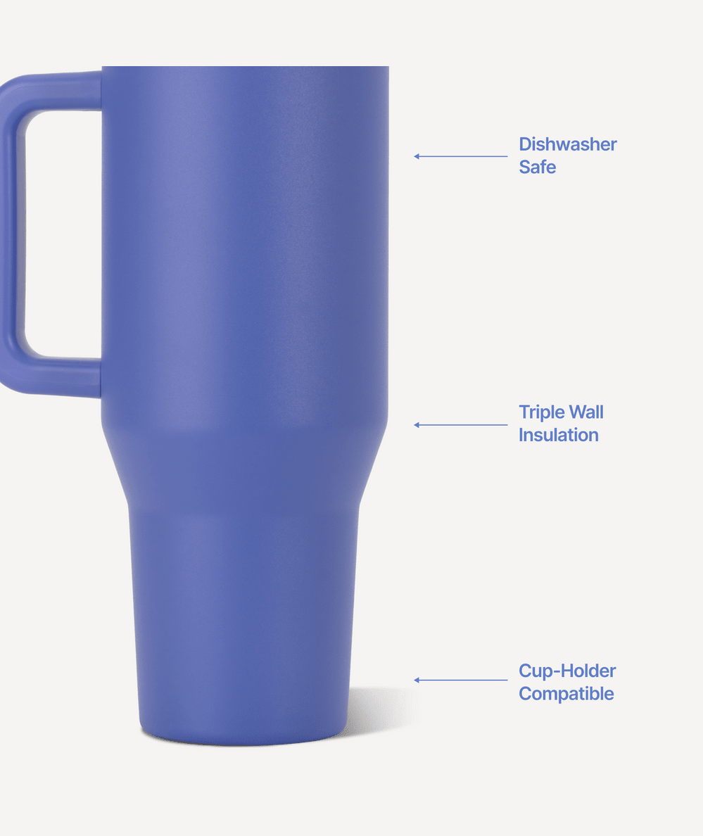 HydroJug 32 oz Traveler features: dishwasher safe, triple wall insulated and cup-holder compatible - CAKEWISH.