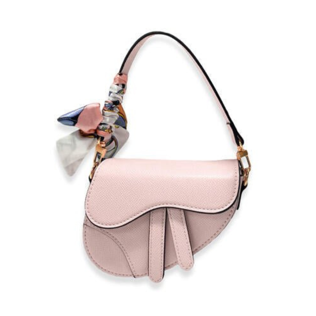 Saddle Purse With Scarf by Doe A Dear in pink- CAKEWISH