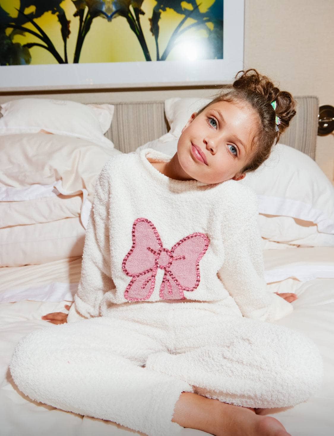 Tween Big Bow Crystal Fuzzy Set
