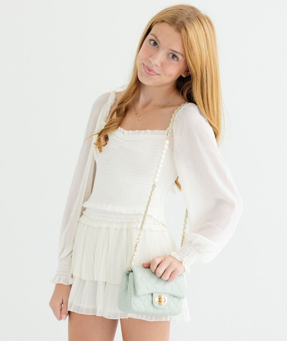 Tween Chloe Sheer Long Sleeve Top