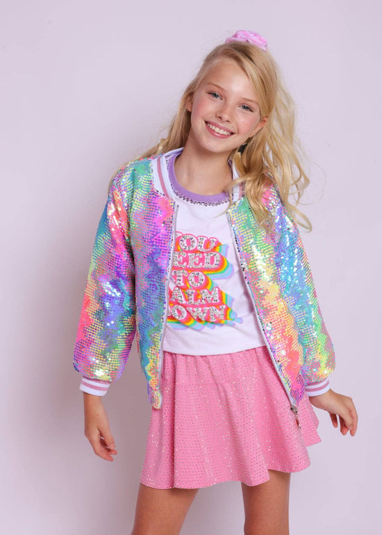 Girls Kaleidoscope Sequin Bomber