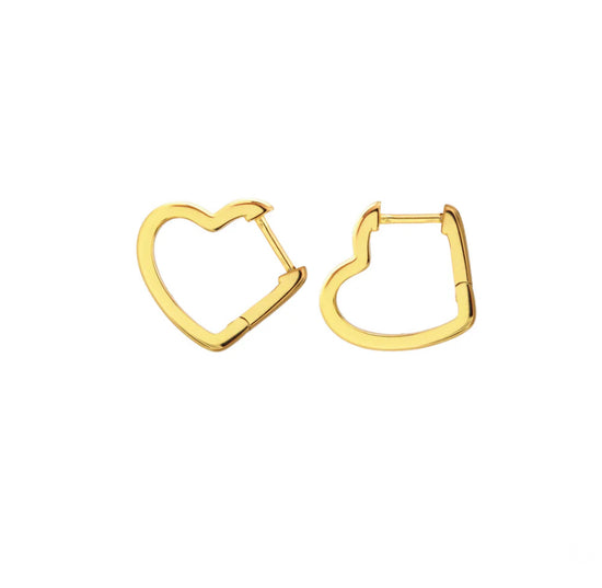 Open Heart Huggie Hoops