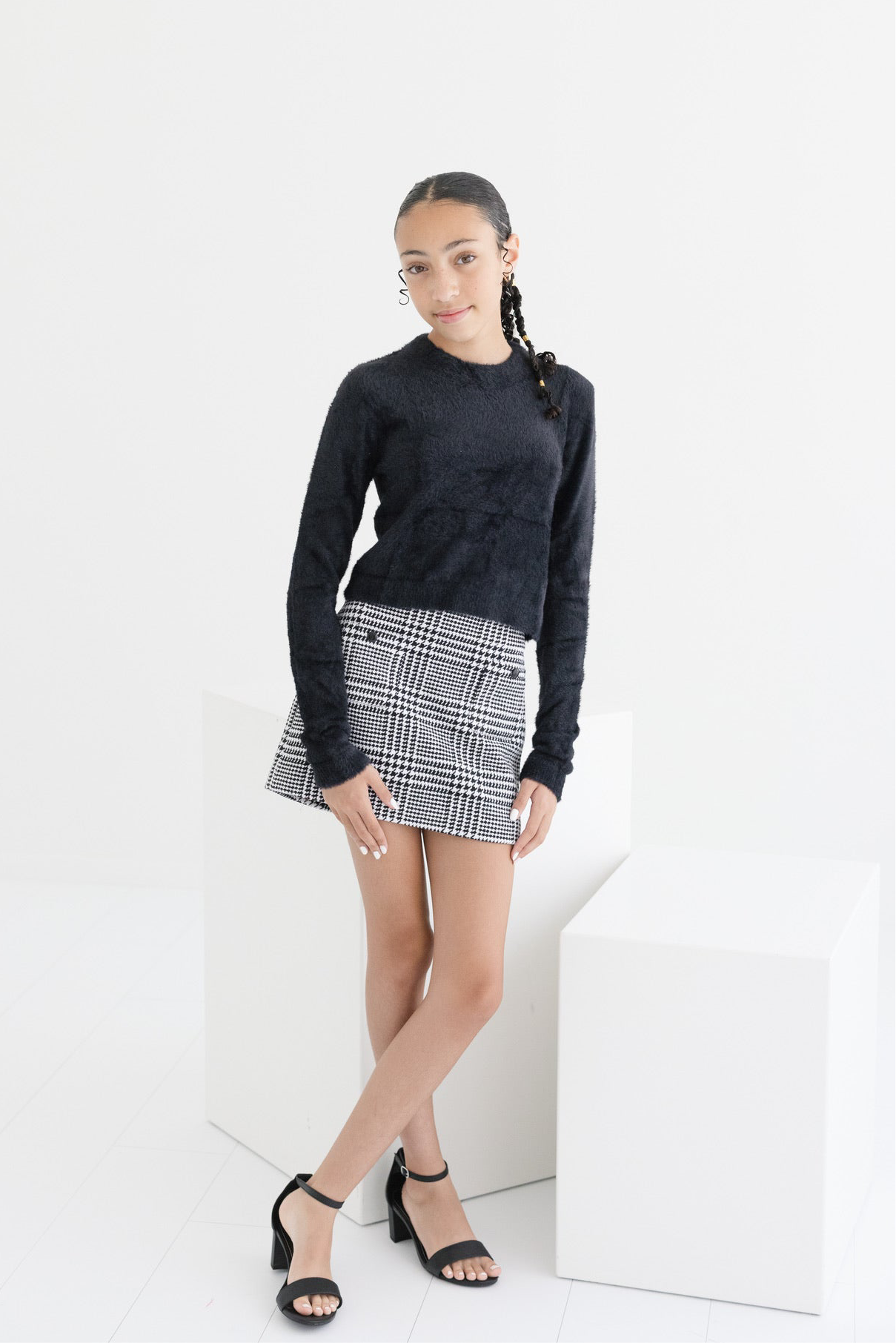 Tween Ainsley Houndstooth Skirt