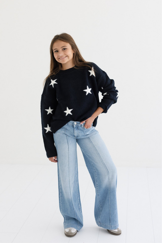 Black Star Printed Knit Sweater
