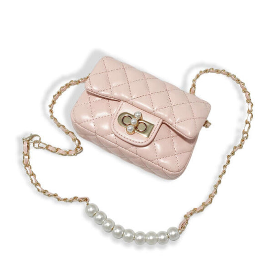 Pearl Closure Quilted Handbag