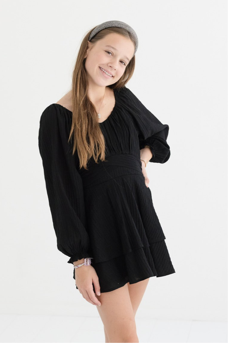 Tween Delilah Solid Long Sleeve Dress
