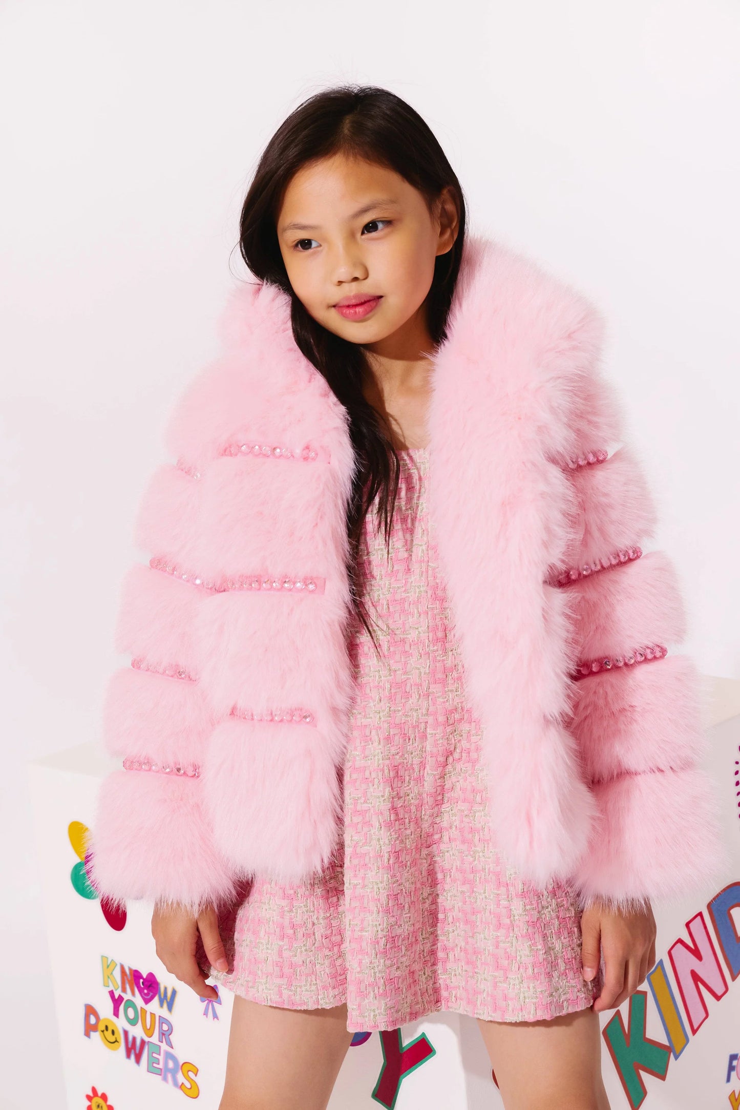 Tween Cotton Candy Gem Faux Fur