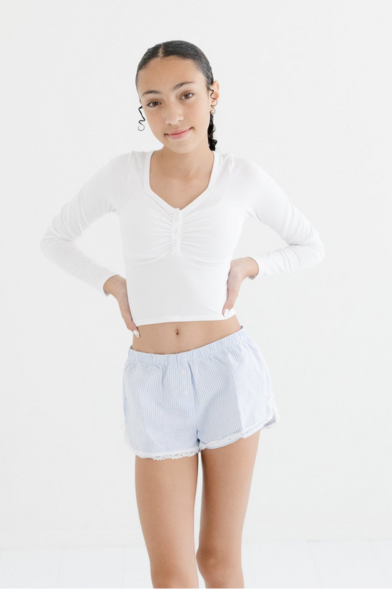 Tween Caprice Lace Trimmed Lounge Shorts