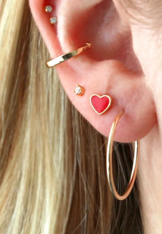 Petite Heart Enamel Studs