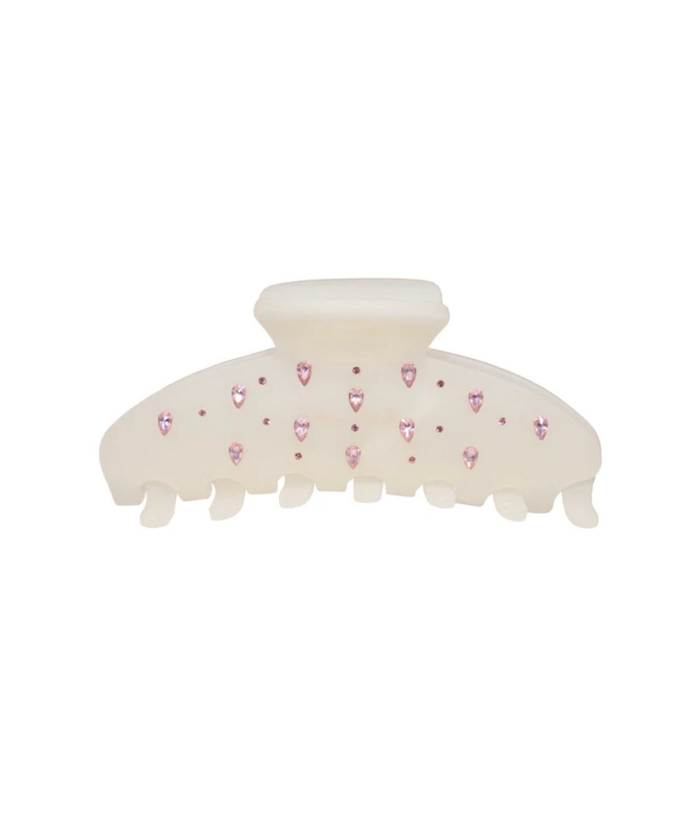 Emi Jay One Big Claw Clip in Morning Angel with pink rhinestones.