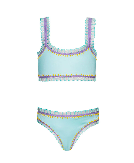 Sporty Rainbow Embroidered Bikini