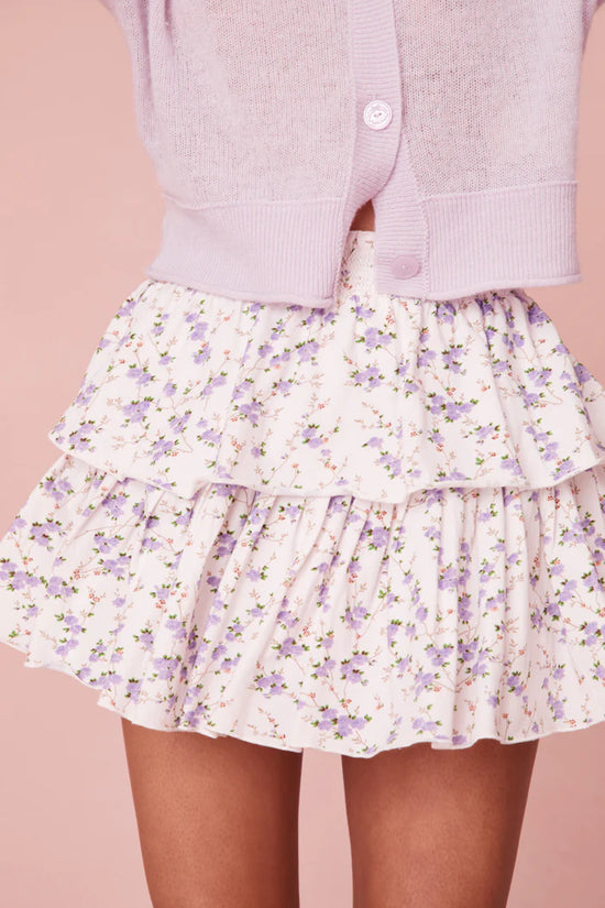 Dusty Lavender Ruffle Mini Skirt