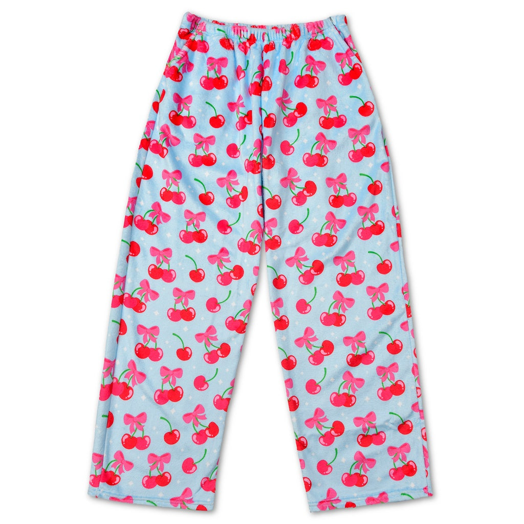 Cherry Bow Plush Pants