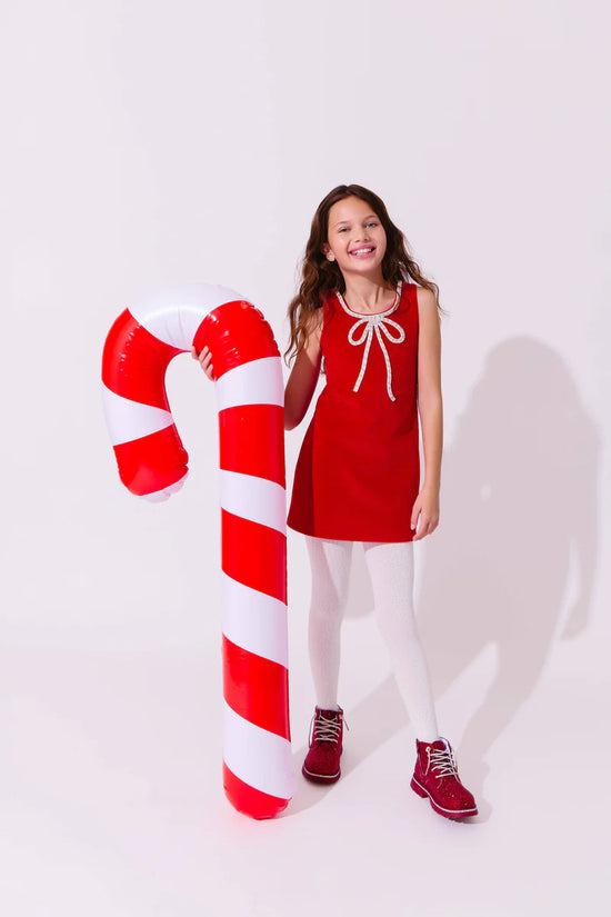 Tween Red Velvet Bow Princess Dress