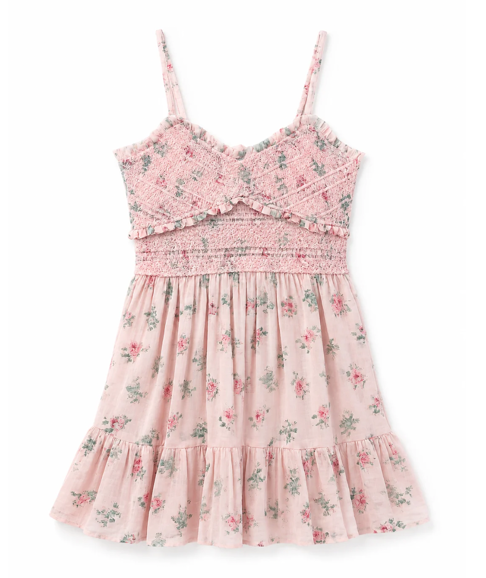 Tween Amrin Smocked Floral Dress