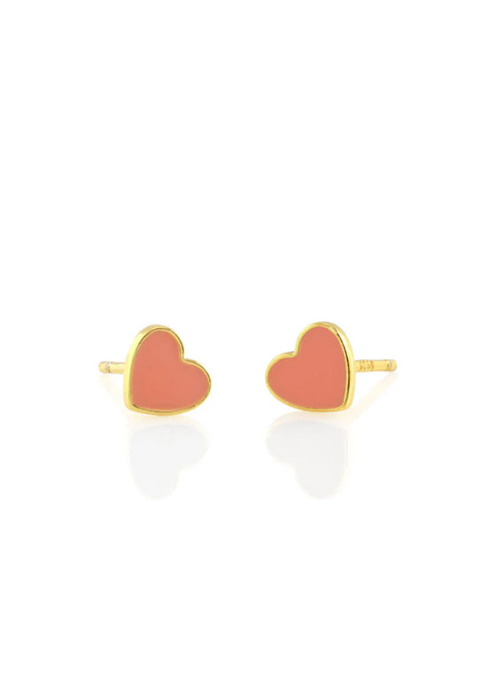 Petite Heart Enamel Studs