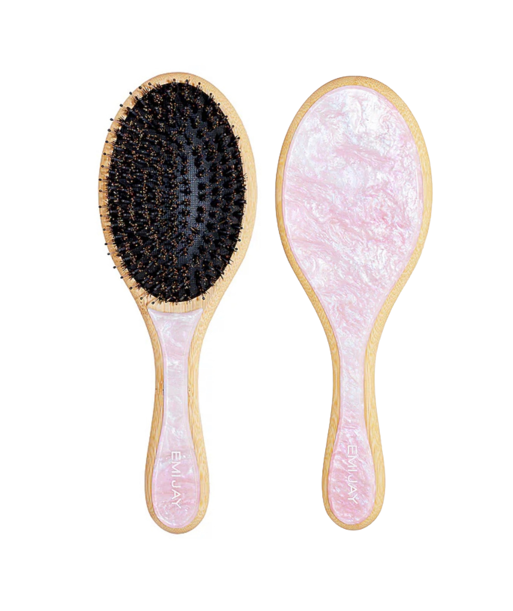Emi Jay Flat Brush in Pink Sugar with nylon and boar bristles