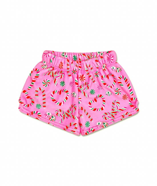 Tween Holiday Print Fuzzy Plush Shorts