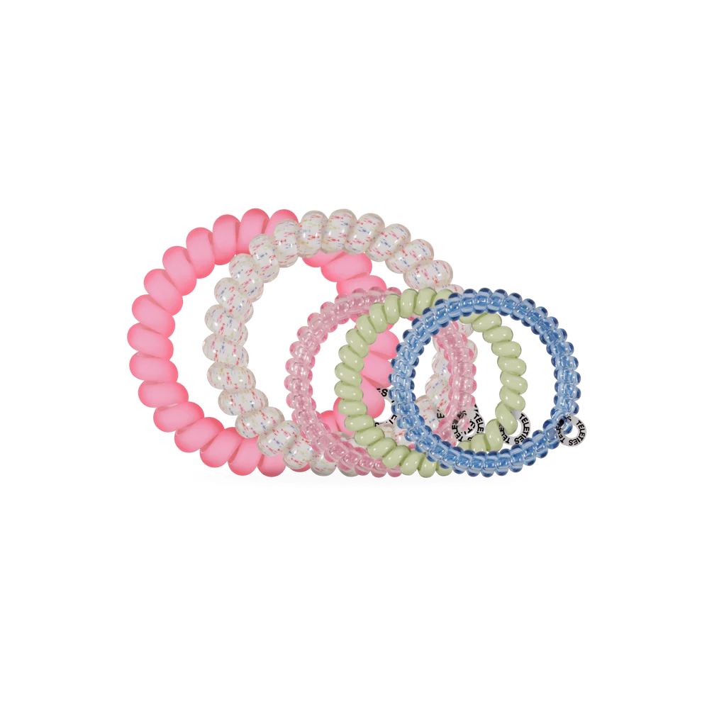 Assortment of Mixed Hair Ties in Pinch Me 5-piece small and large hair tie set