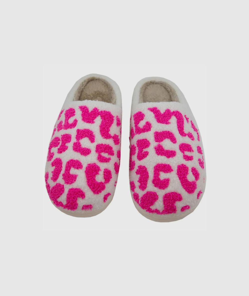 Hot Pink Leopard Slippers