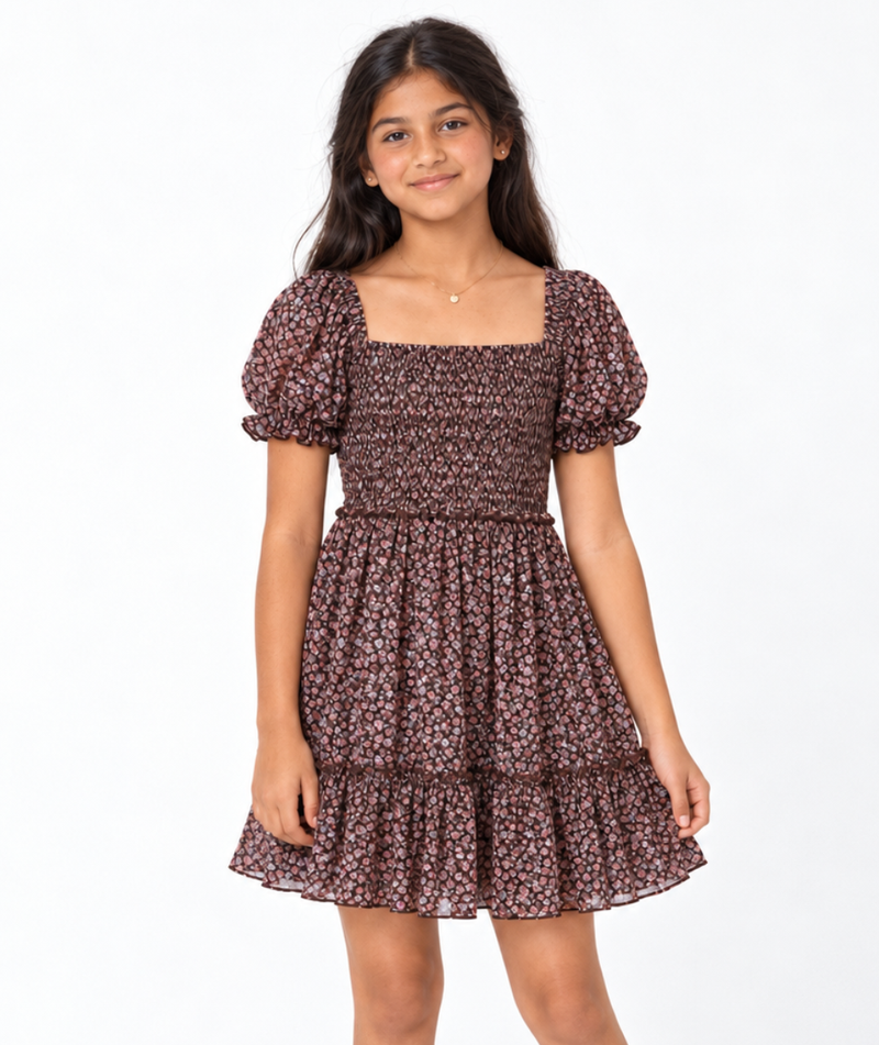 Tween Molly Short Sleeve Print Dress
