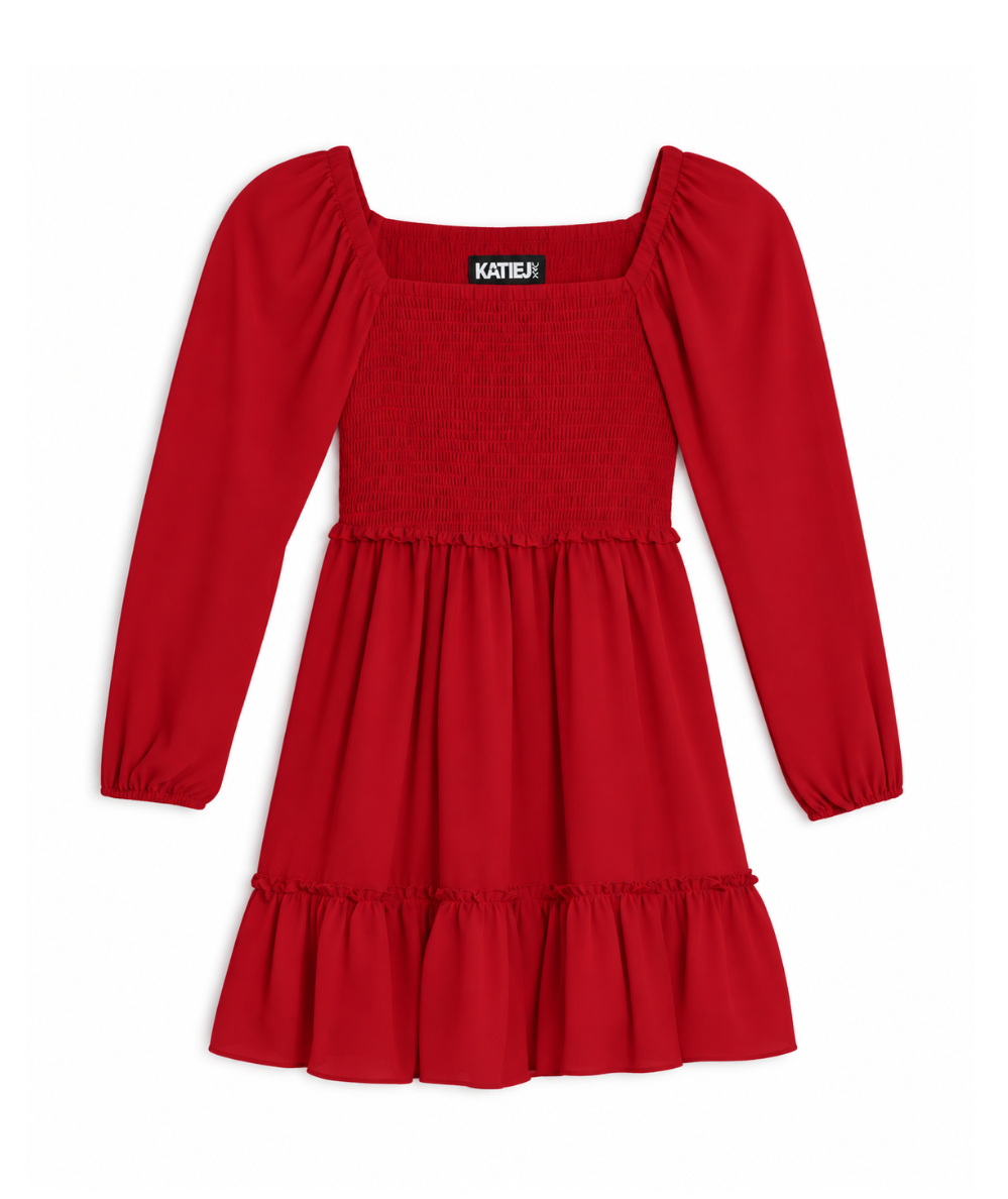 Tween Molly Long Sleeve Silky Georgette Dress