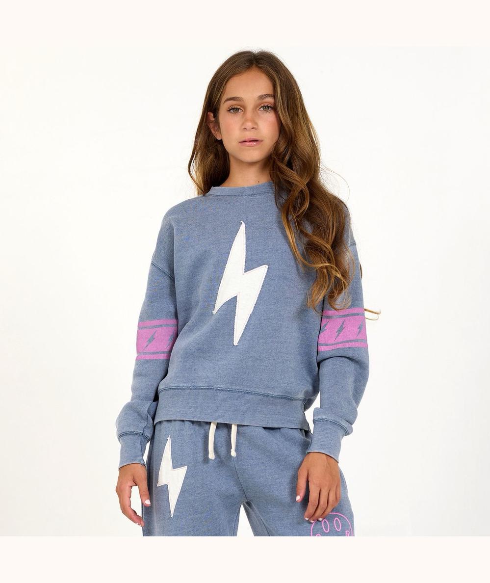 Lightning Patch Print Crewneck