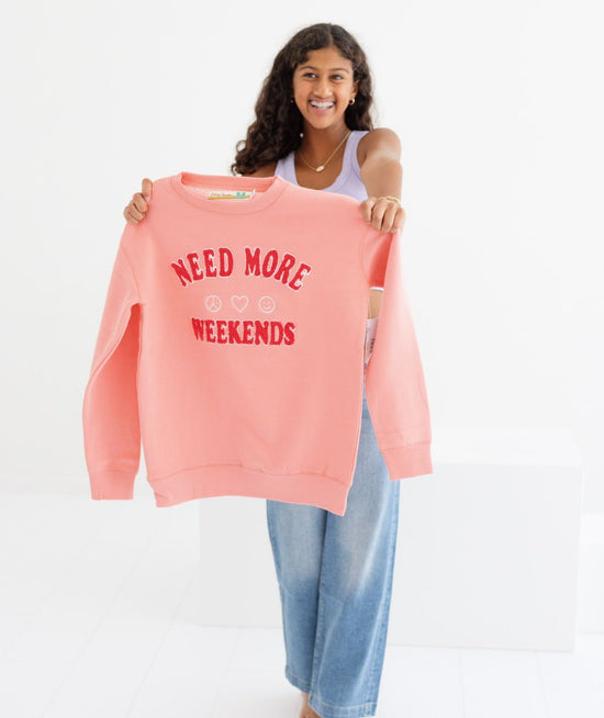 Need More Weekends Patch Crewneck Sweatshirt