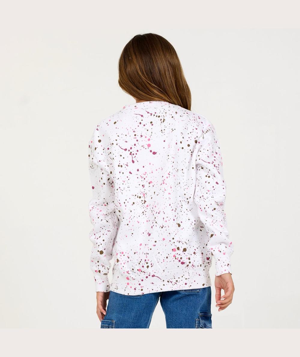 Oversized Splatter Bow Crewneck