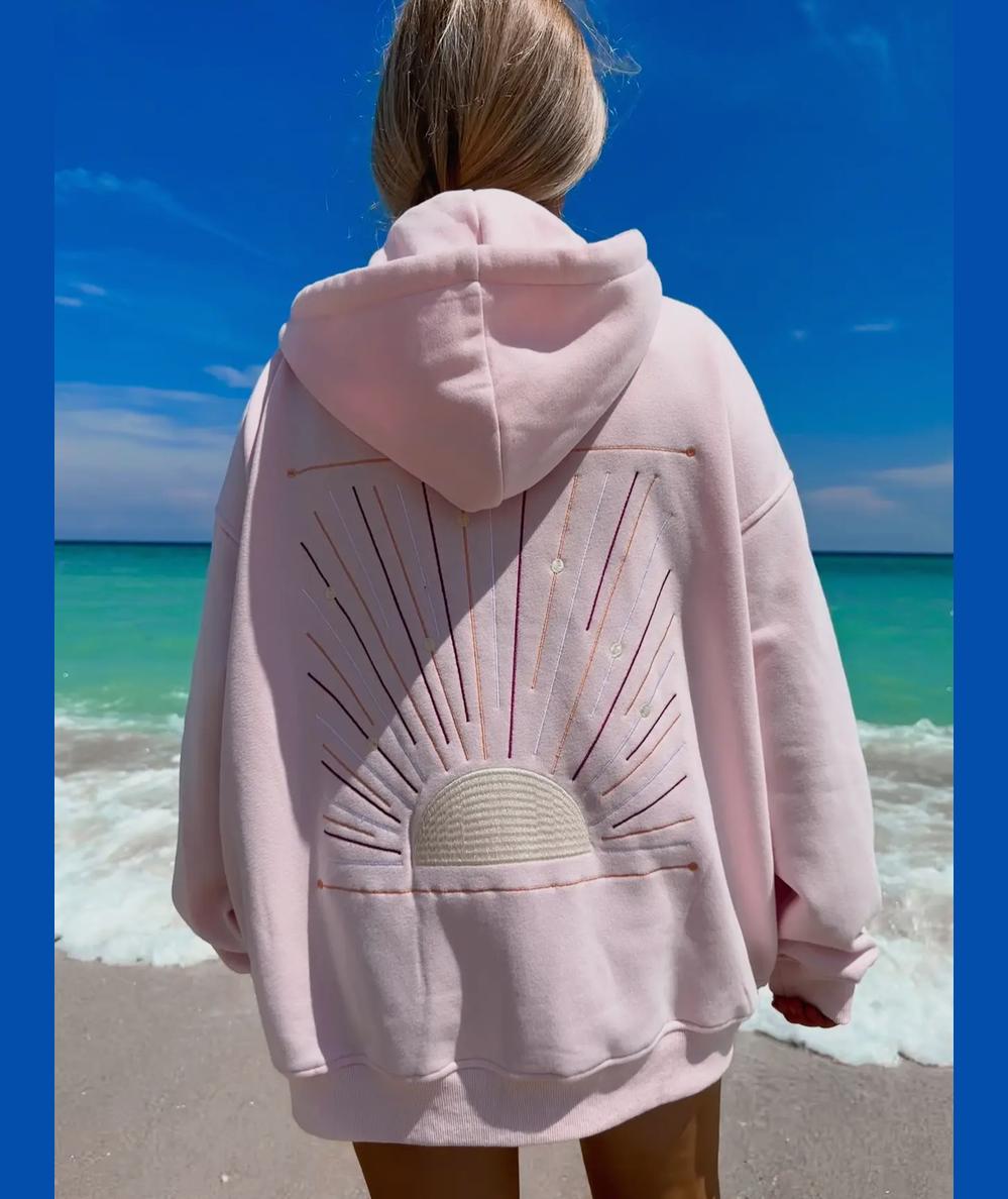 Sunset Rays Embroidered Hoodie