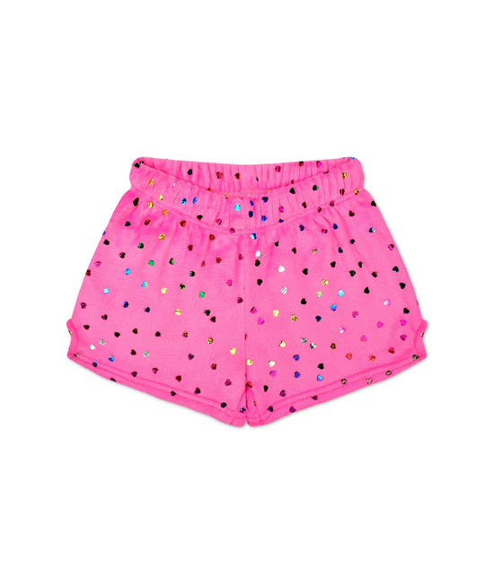 Spring Print Fuzzy Plush Short