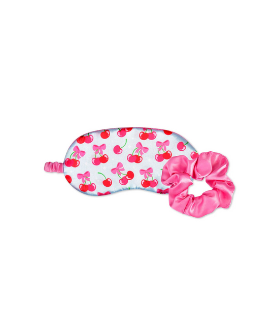 Cheerful Cherries Eye Mask & Scrunchie Set