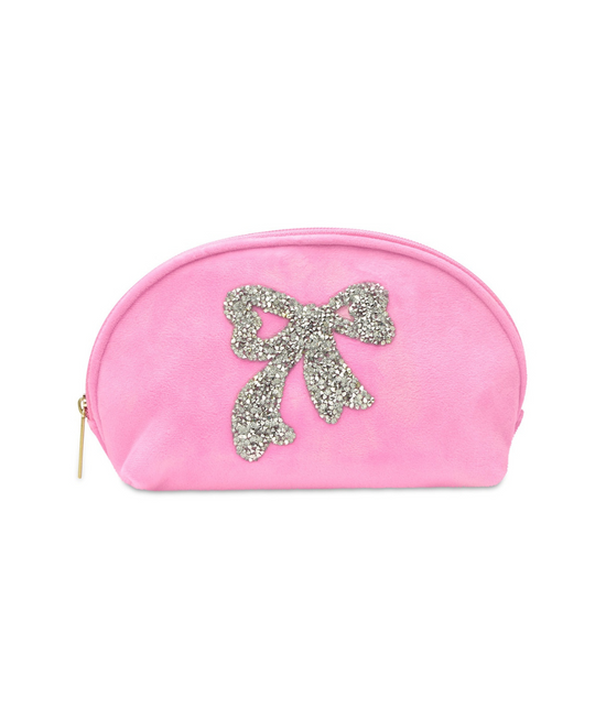 Glitter Bow Cosmetic Bag