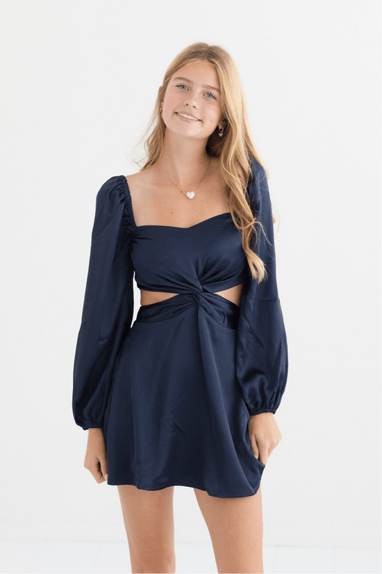 Ari Satin Cut - Out Dress Jr - CAKEWISH