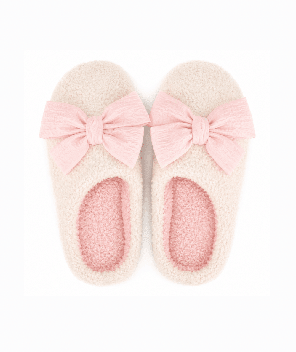 Betty Bow Blush Slippers - CAKEWISH